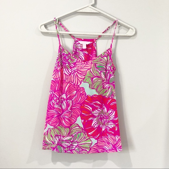 Lilly Pulitzer Tops - Lilly Pulitzer dusk 100% silk racerback tank